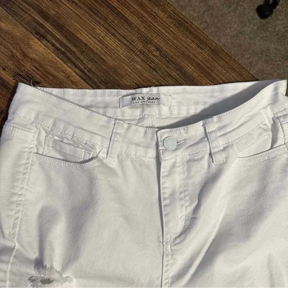 WAX Jean Los Angeles Women's White Distressed Skinny Jeans Size M 9 - Picture 5 of 14